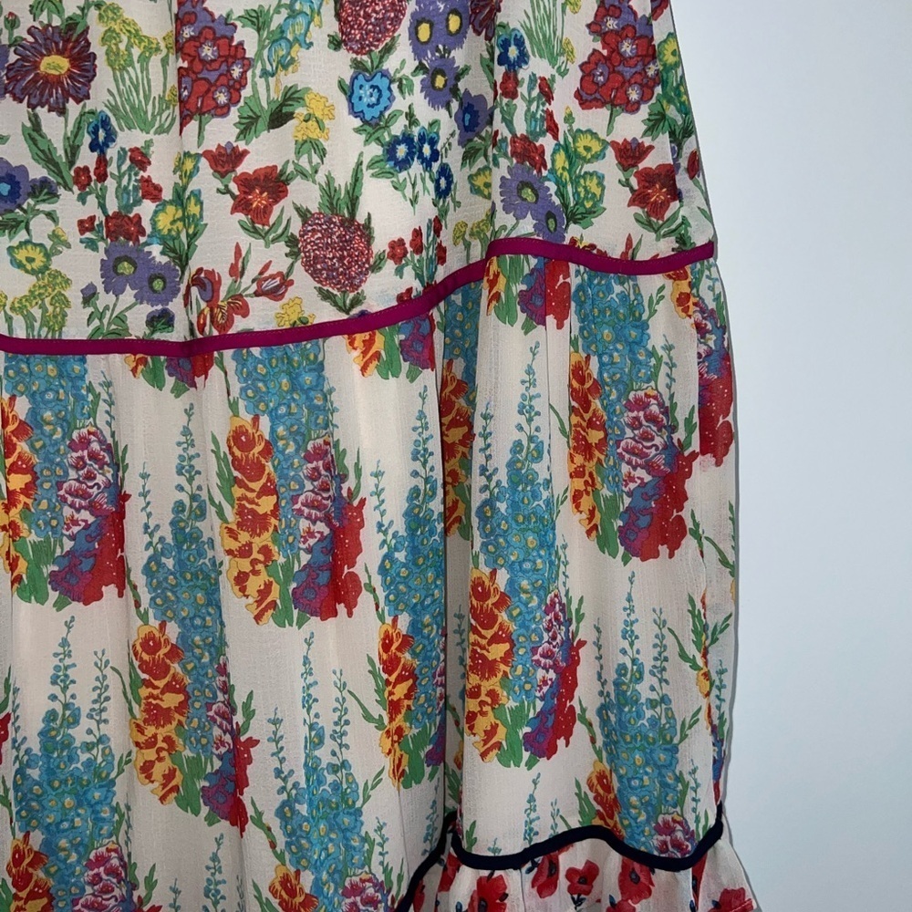 Anthropologie Lorraine Faaria Tiered Maxi Skirt Floral - Picture 5 of 16